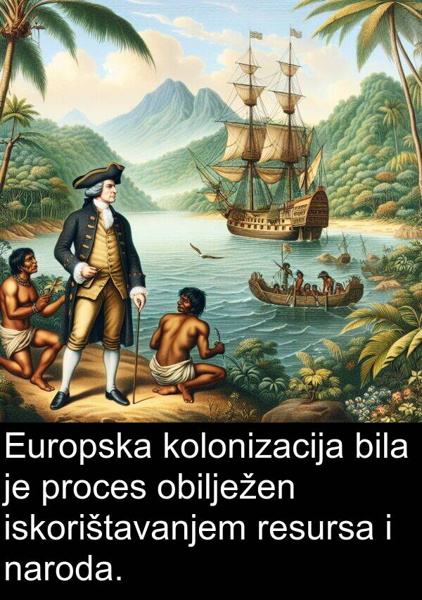 obilježen: Europska kolonizacija bila je proces obilježen iskorištavanjem resursa i naroda.