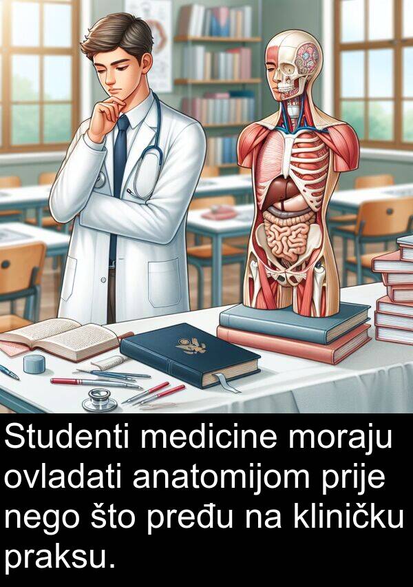 medicine: Studenti medicine moraju ovladati anatomijom prije nego što pređu na kliničku praksu.