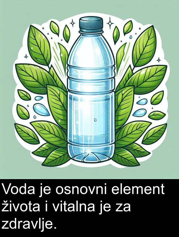 vitalna: Voda je osnovni element života i vitalna je za zdravlje.