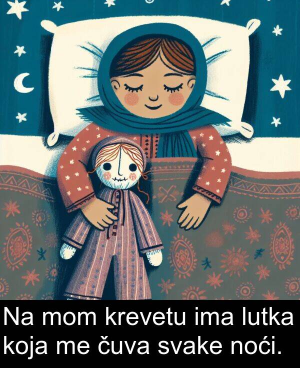 čuva: Na mom krevetu ima lutka koja me čuva svake noći.