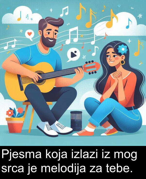 melodija: Pjesma koja izlazi iz mog srca je melodija za tebe.