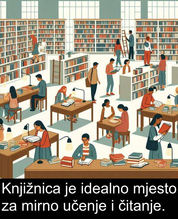 mirno: Knjižnica je idealno mjesto za mirno učenje i čitanje.