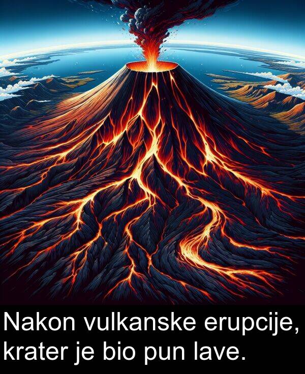 erupcije: Nakon vulkanske erupcije, krater je bio pun lave.