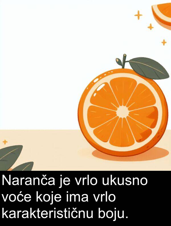 boju: Naranča je vrlo ukusno voće koje ima vrlo karakterističnu boju.