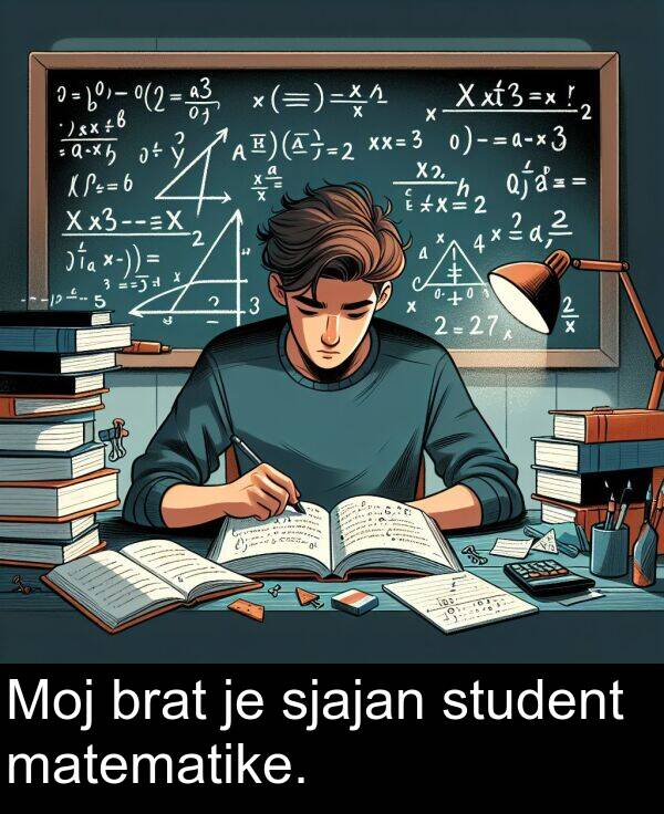 matematike: Moj brat je sjajan student matematike.