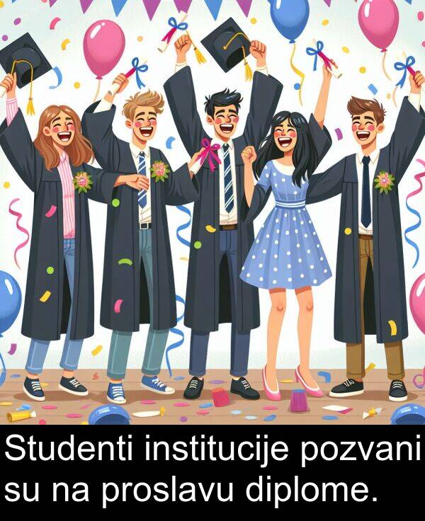 diplome: Studenti institucije pozvani su na proslavu diplome.