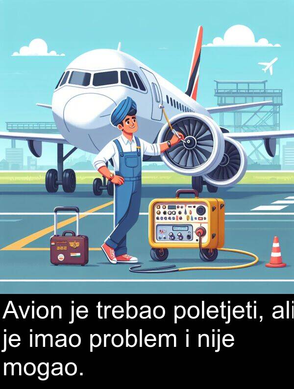 imao: Avion je trebao poletjeti, ali je imao problem i nije mogao.