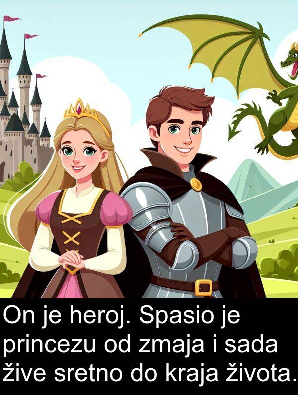 heroj: On je heroj. Spasio je princezu od zmaja i sada žive sretno do kraja života.