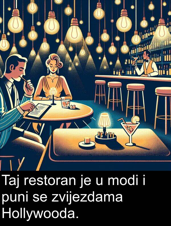 restoran: Taj restoran je u modi i puni se zvijezdama Hollywooda.