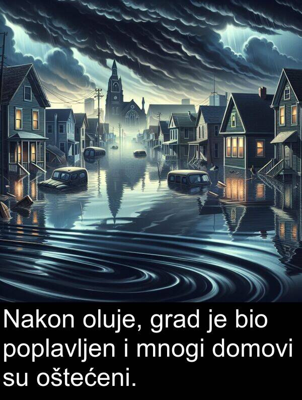 grad: Nakon oluje, grad je bio poplavljen i mnogi domovi su oštećeni.