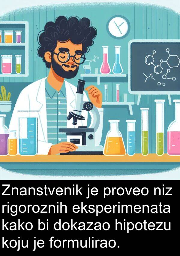 eksperimenata: Znanstvenik je proveo niz rigoroznih eksperimenata kako bi dokazao hipotezu koju je formulirao.