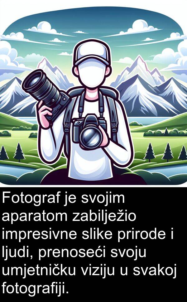 viziju: Fotograf je svojim aparatom zabilježio impresivne slike prirode i ljudi, prenoseći svoju umjetničku viziju u svakoj fotografiji.