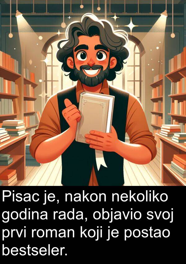 rada: Pisac je, nakon nekoliko godina rada, objavio svoj prvi roman koji je postao bestseler.