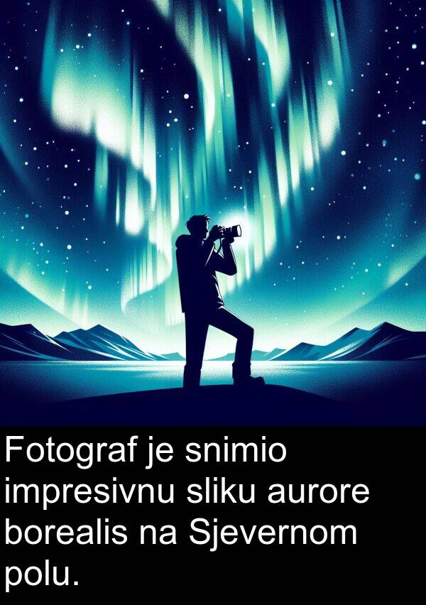 impresivnu: Fotograf je snimio impresivnu sliku aurore borealis na Sjevernom polu.