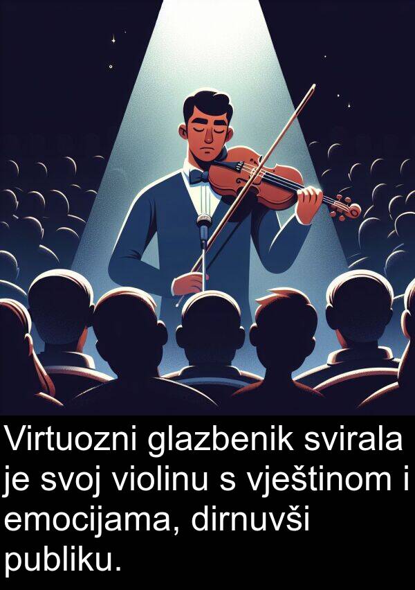 glazbenik: Virtuozni glazbenik svirala je svoj violinu s vještinom i emocijama, dirnuvši publiku.