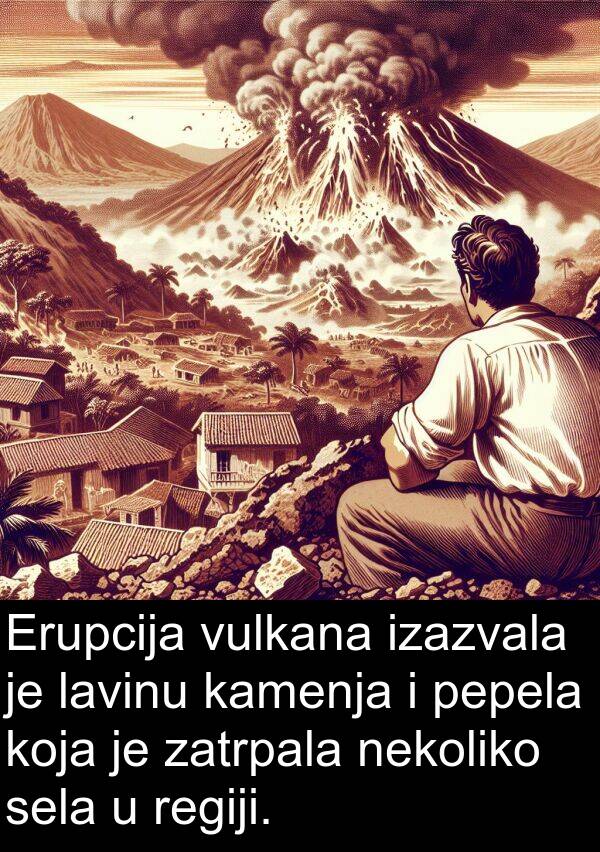 pepela: Erupcija vulkana izazvala je lavinu kamenja i pepela koja je zatrpala nekoliko sela u regiji.