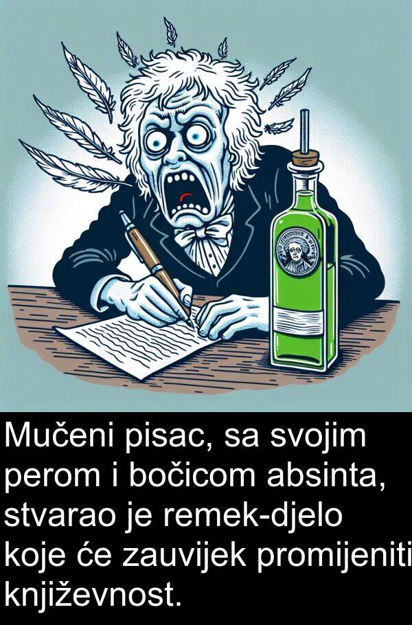 perom: Mučeni pisac, sa svojim perom i bočicom absinta, stvarao je remek-djelo koje će zauvijek promijeniti književnost.