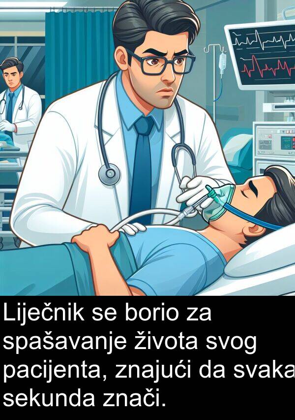 pacijenta: Liječnik se borio za spašavanje života svog pacijenta, znajući da svaka sekunda znači.