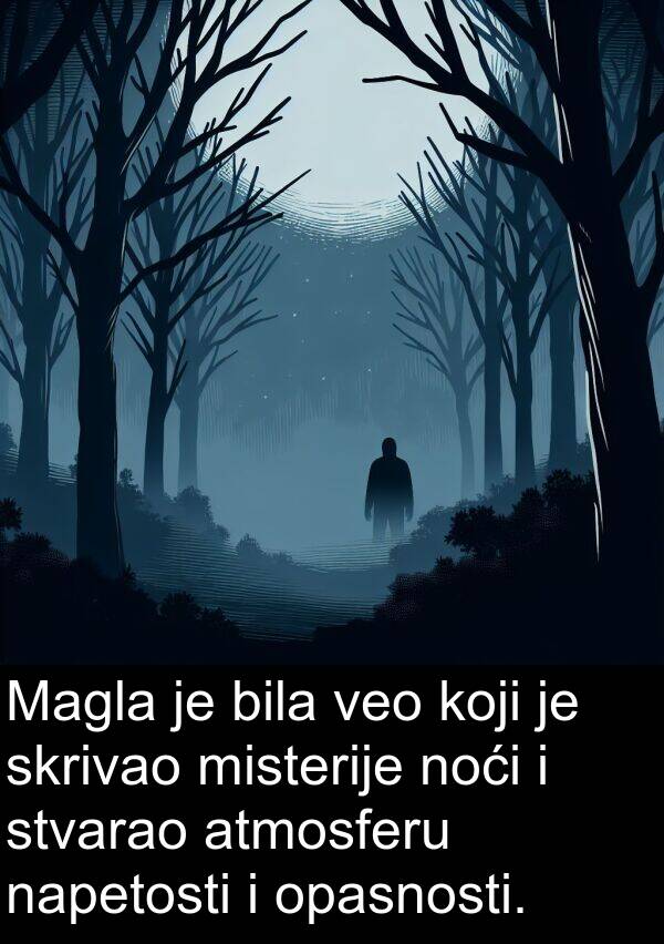 napetosti: Magla je bila veo koji je skrivao misterije noći i stvarao atmosferu napetosti i opasnosti.