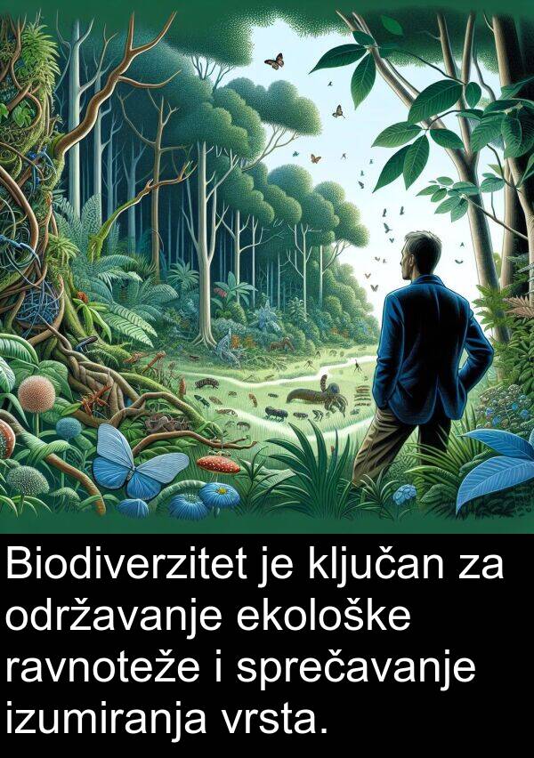 ravnoteže: Biodiverzitet je ključan za održavanje ekološke ravnoteže i sprečavanje izumiranja vrsta.