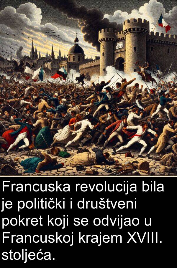 pokret: Francuska revolucija bila je politički i društveni pokret koji se odvijao u Francuskoj krajem XVIII. stoljeća.