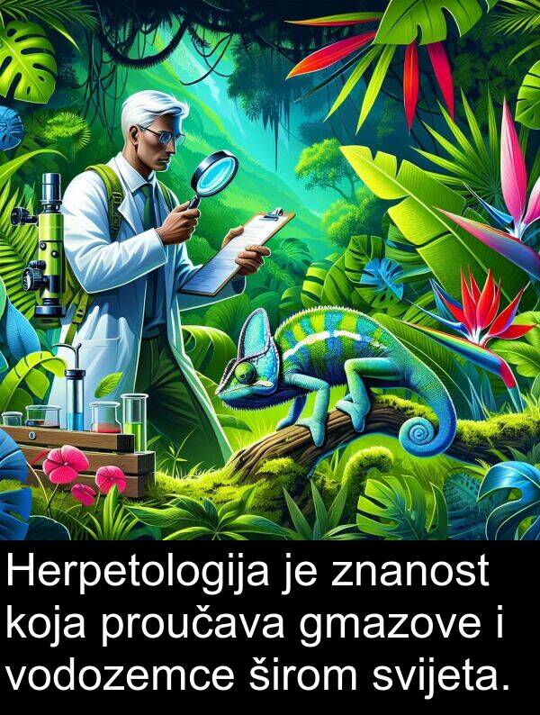 gmazove: Herpetologija je znanost koja proučava gmazove i vodozemce širom svijeta.