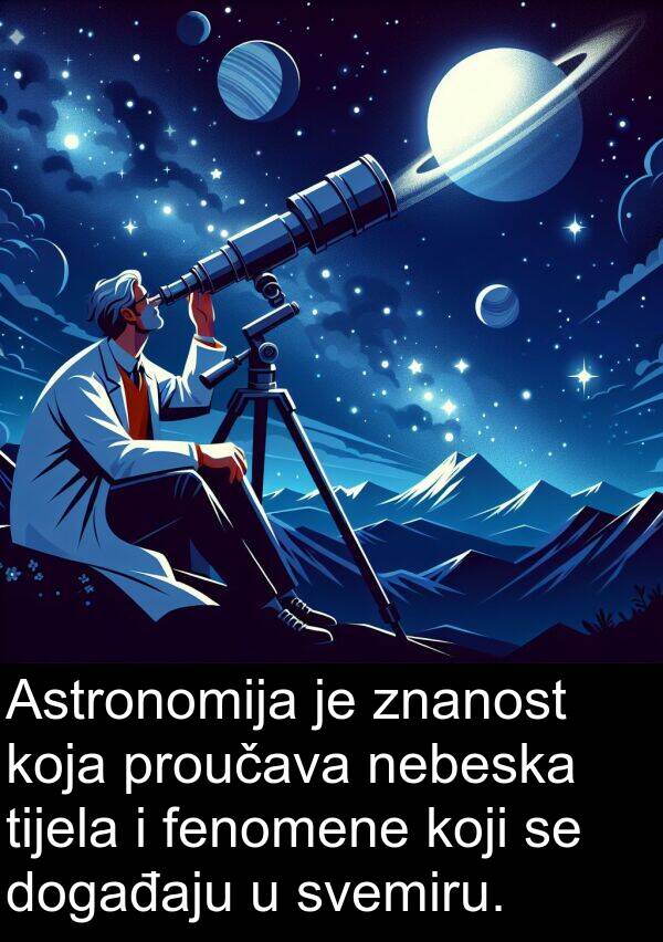 tijela: Astronomija je znanost koja proučava nebeska tijela i fenomene koji se događaju u svemiru.