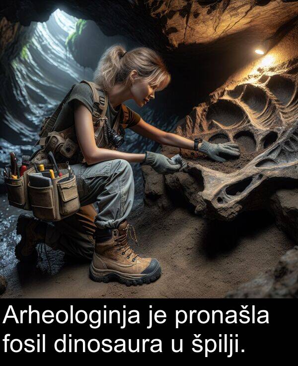 fosil: Arheologinja je pronašla fosil dinosaura u špilji.