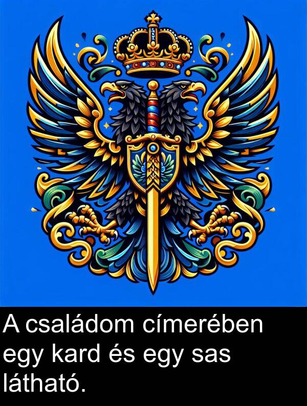 családom: A családom címerében egy kard és egy sas látható.