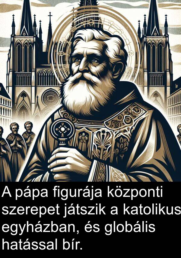 játszik: A pápa figurája központi szerepet játszik a katolikus egyházban, és globális hatással bír.