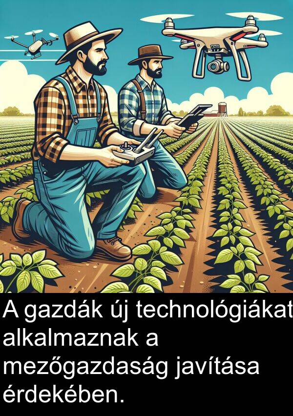 javítása: A gazdák új technológiákat alkalmaznak a mezőgazdaság javítása érdekében.