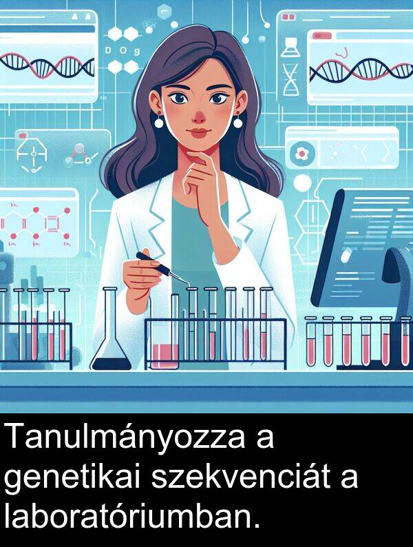 genetikai: Tanulmányozza a genetikai szekvenciát a laboratóriumban.