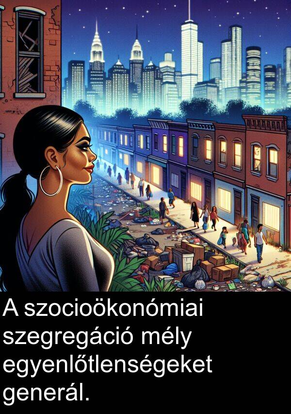 mély: A szocioökonómiai szegregáció mély egyenlőtlenségeket generál.