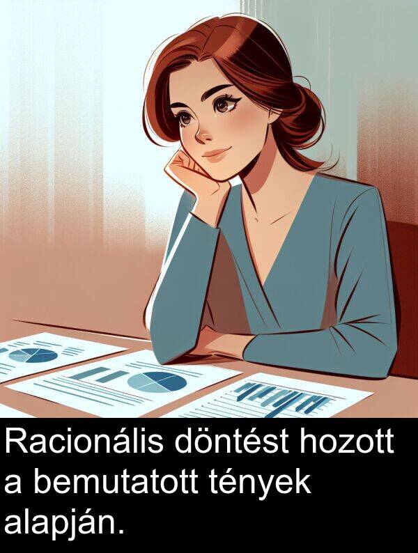 döntést: Racionális döntést hozott a bemutatott tények alapján.