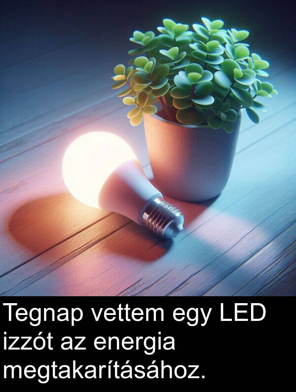 energia: Tegnap vettem egy LED izzót az energia megtakarításához.