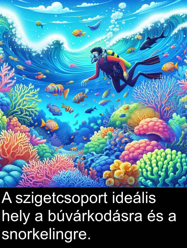 hely: A szigetcsoport ideális hely a búvárkodásra és a snorkelingre.