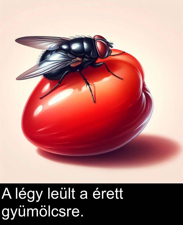 érett: A légy leült a érett gyümölcsre.