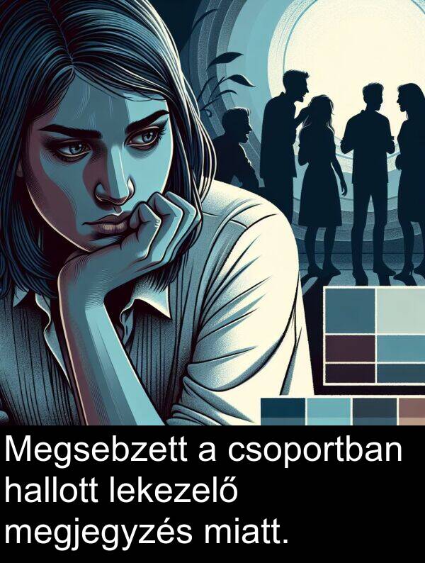 hallott: Megsebzett a csoportban hallott lekezelő megjegyzés miatt.