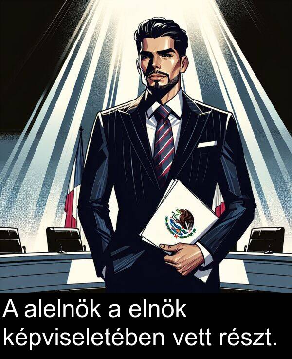 alelnök: A alelnök a elnök képviseletében vett részt.