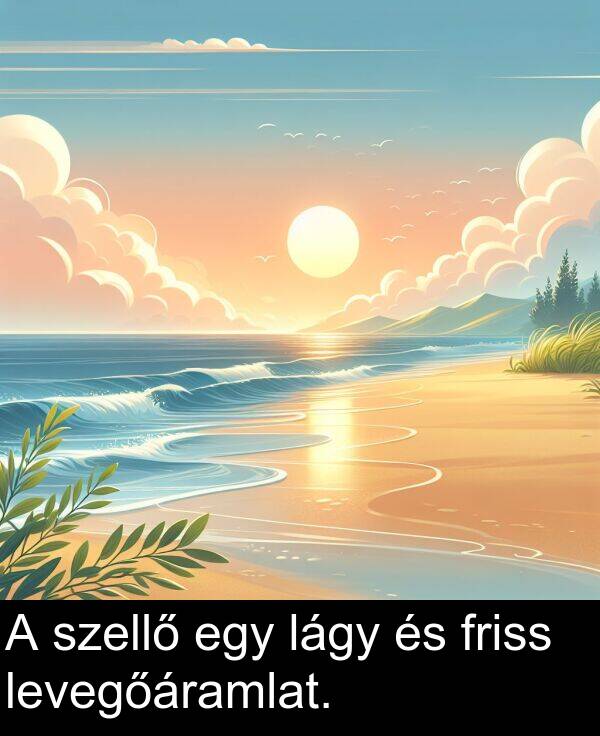 friss: A szellő egy lágy és friss levegőáramlat.