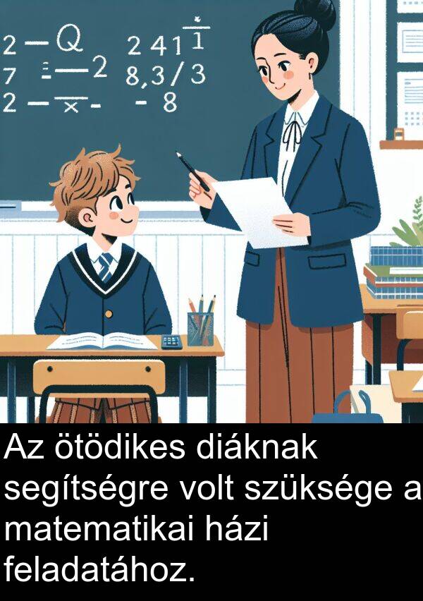 ötödikes: Az ötödikes diáknak segítségre volt szüksége a matematikai házi feladatához.