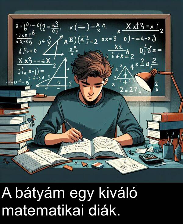 diák: A bátyám egy kiváló matematikai diák.