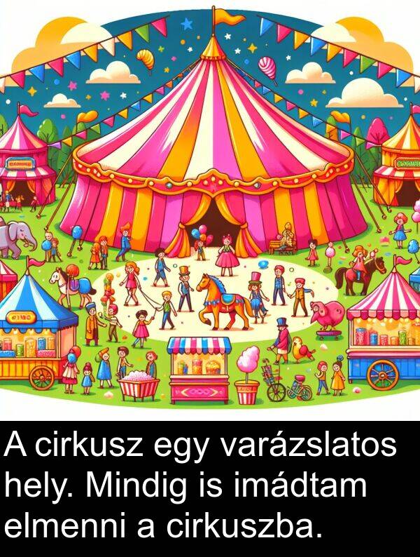 varázslatos: A cirkusz egy varázslatos hely. Mindig is imádtam elmenni a cirkuszba.