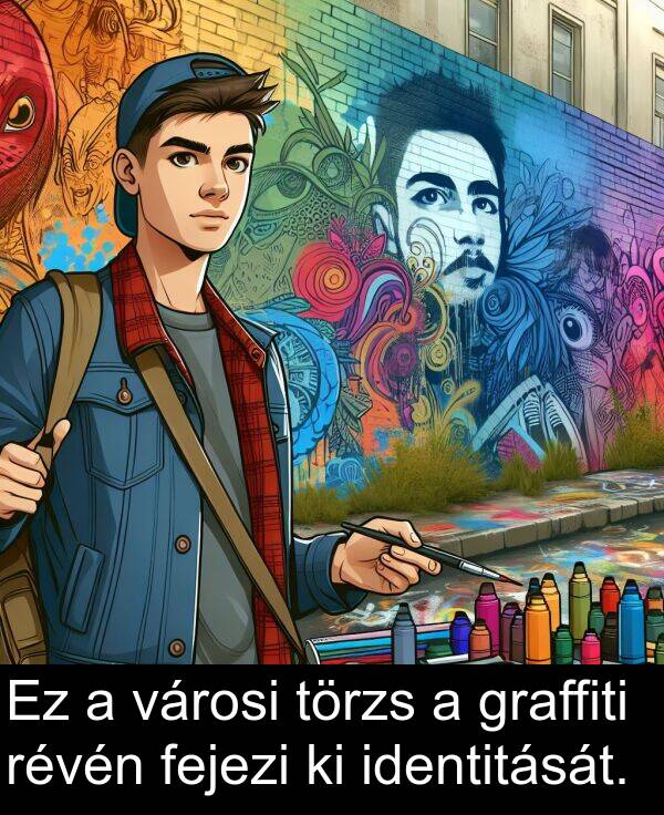 révén: Ez a városi törzs a graffiti révén fejezi ki identitását.