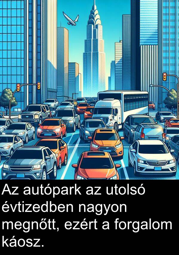 ezért: Az autópark az utolsó évtizedben nagyon megnőtt, ezért a forgalom káosz.