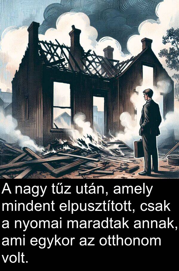 egykor: A nagy tűz után, amely mindent elpusztított, csak a nyomai maradtak annak, ami egykor az otthonom volt.