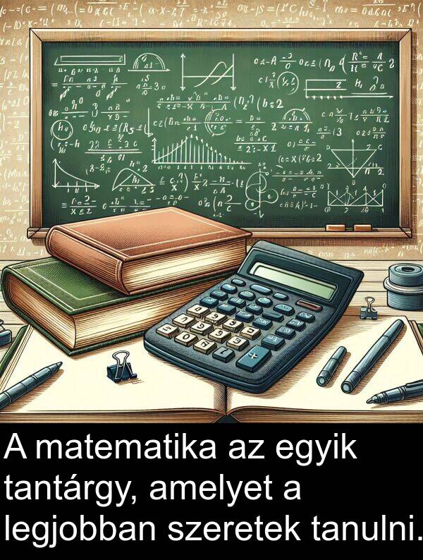 egyik: A matematika az egyik tantárgy, amelyet a legjobban szeretek tanulni.