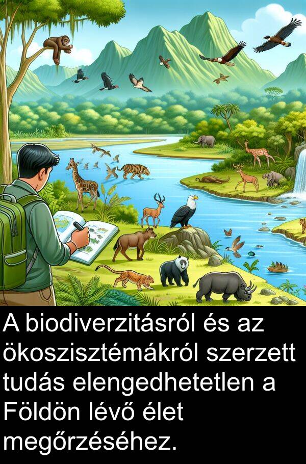 elengedhetetlen: A biodiverzitásról és az ökoszisztémákról szerzett tudás elengedhetetlen a Földön lévő élet megőrzéséhez.