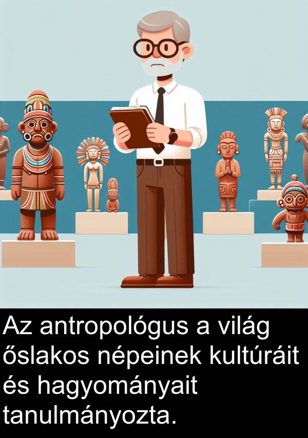 hagyományait: Az antropológus a világ őslakos népeinek kultúráit és hagyományait tanulmányozta.