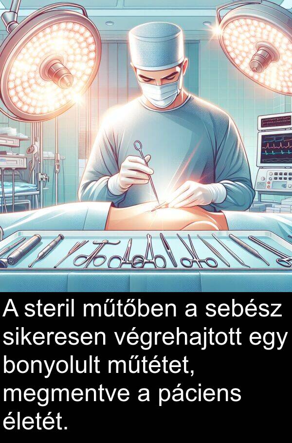 életét: A steril műtőben a sebész sikeresen végrehajtott egy bonyolult műtétet, megmentve a páciens életét.